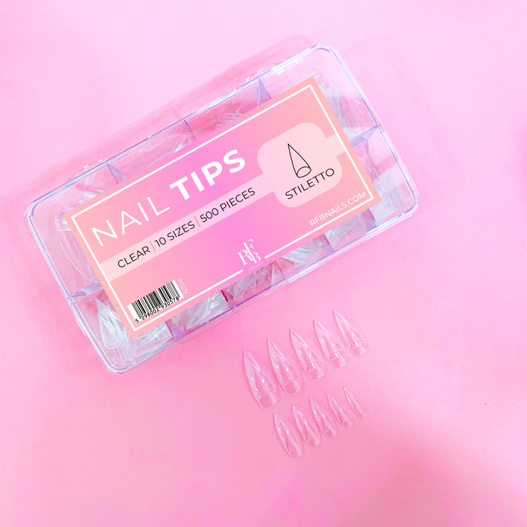 Stiletto Nail Tips - Clear