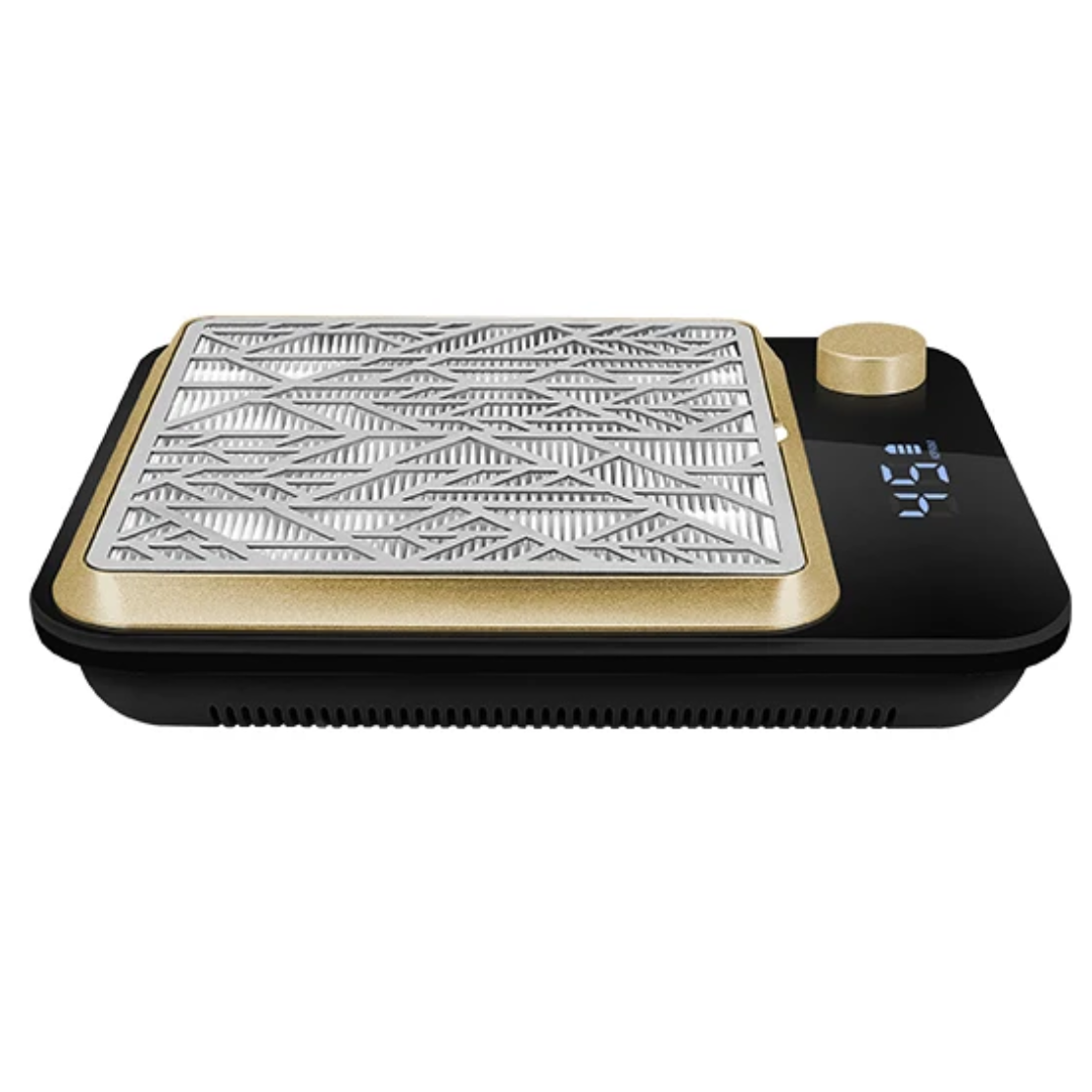 Nail Dust Collector with Brushless Turbine Motor - Black & Gold