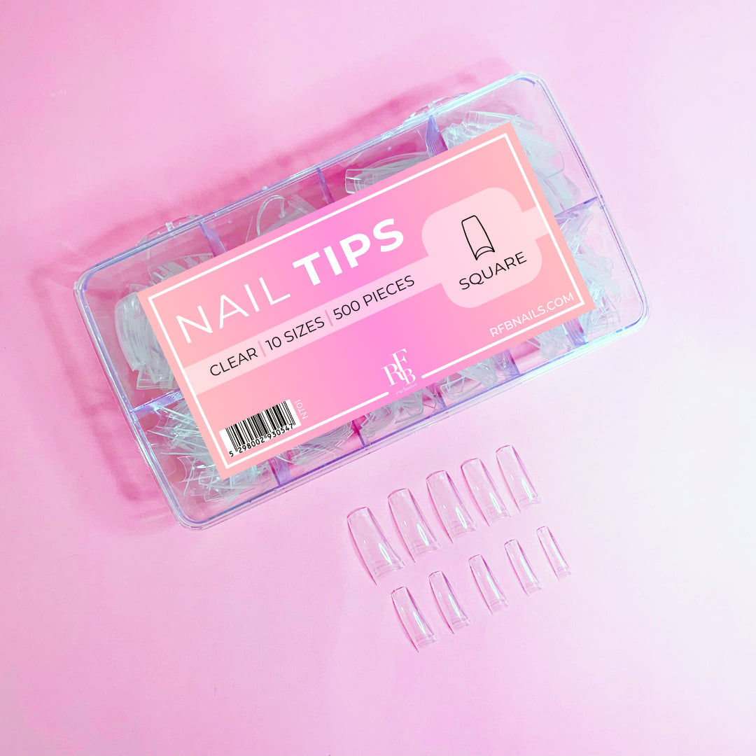 Square Nail Tips - Clear
