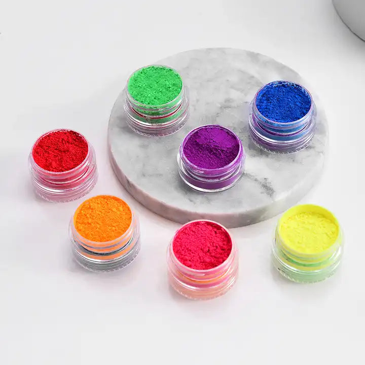 Neon Pigment Nail Powders 6pcs Set