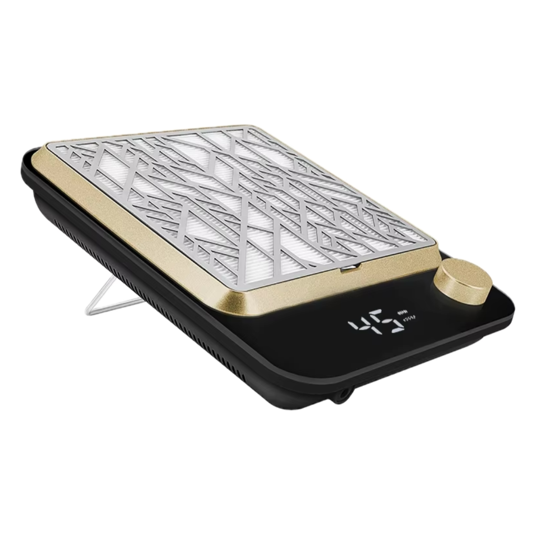 Nail Dust Collector with Brushless Turbine Motor - Black & Gold