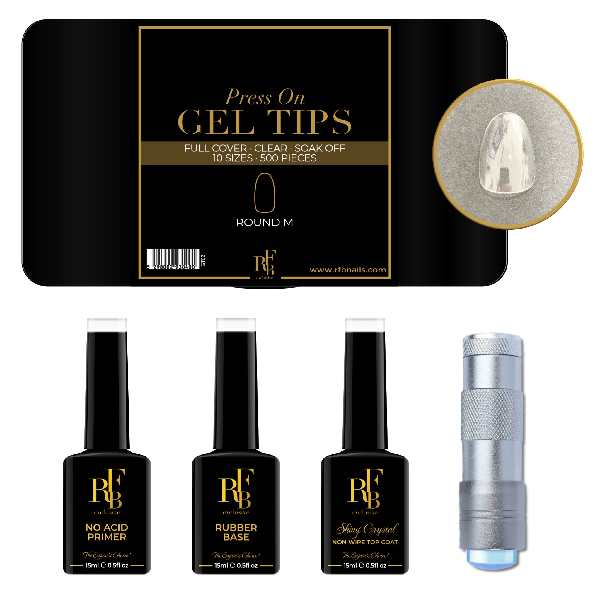 Gel Tips Starter Kit - Round Medium