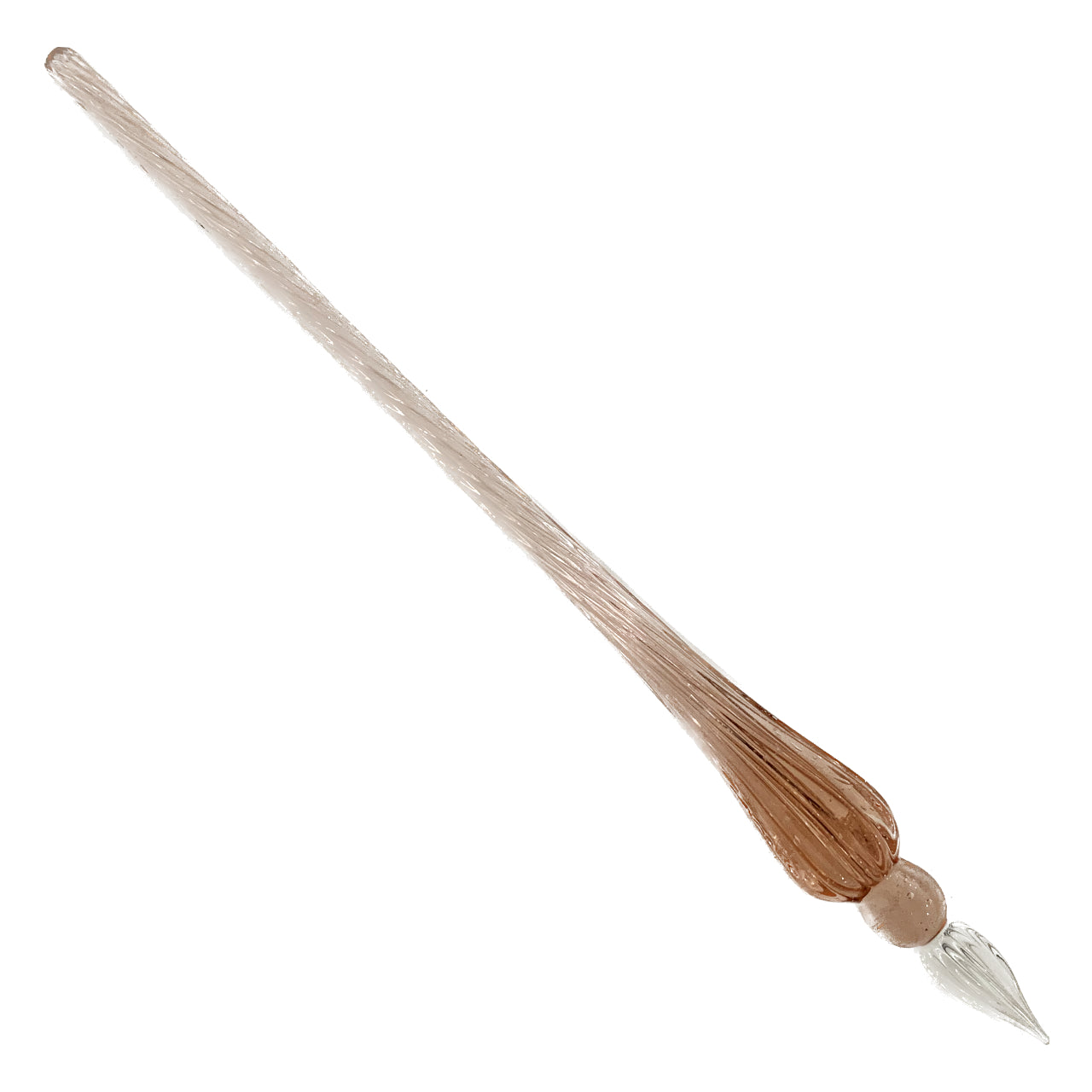 Crystal Glass Feather Brush - Rose