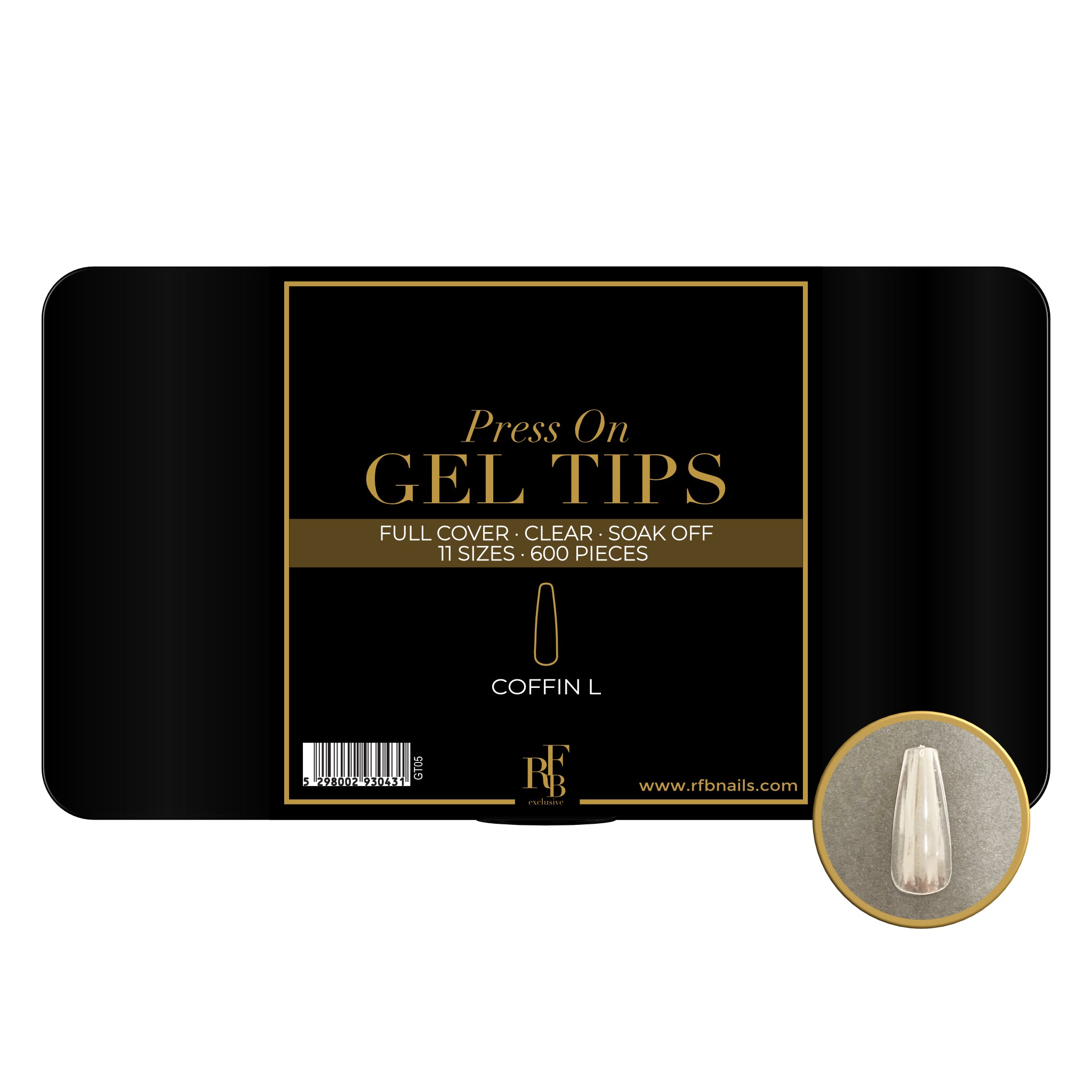 Gel Tips Coffin Long · 600pcs