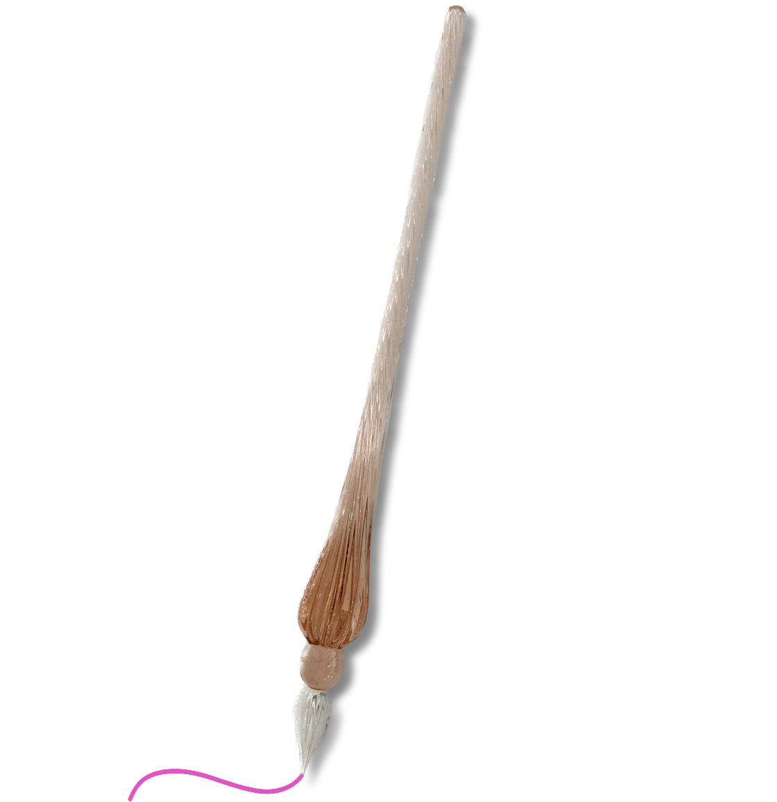 Crystal Glass Feather Brush - Rose