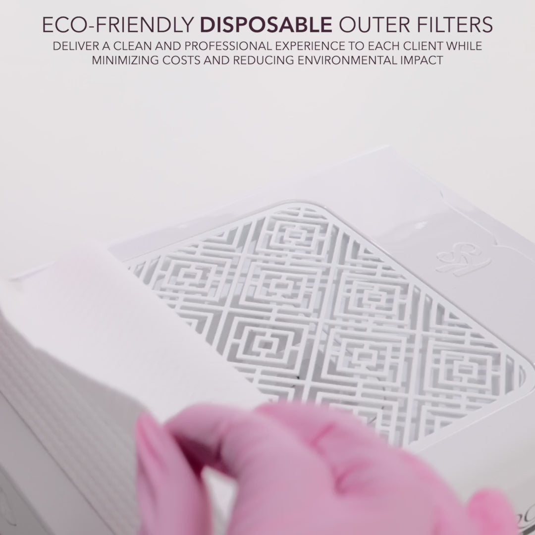 Kiara Sky Beyond Pro Nail Dust Collector in white with 170W motor and HEPA filters.