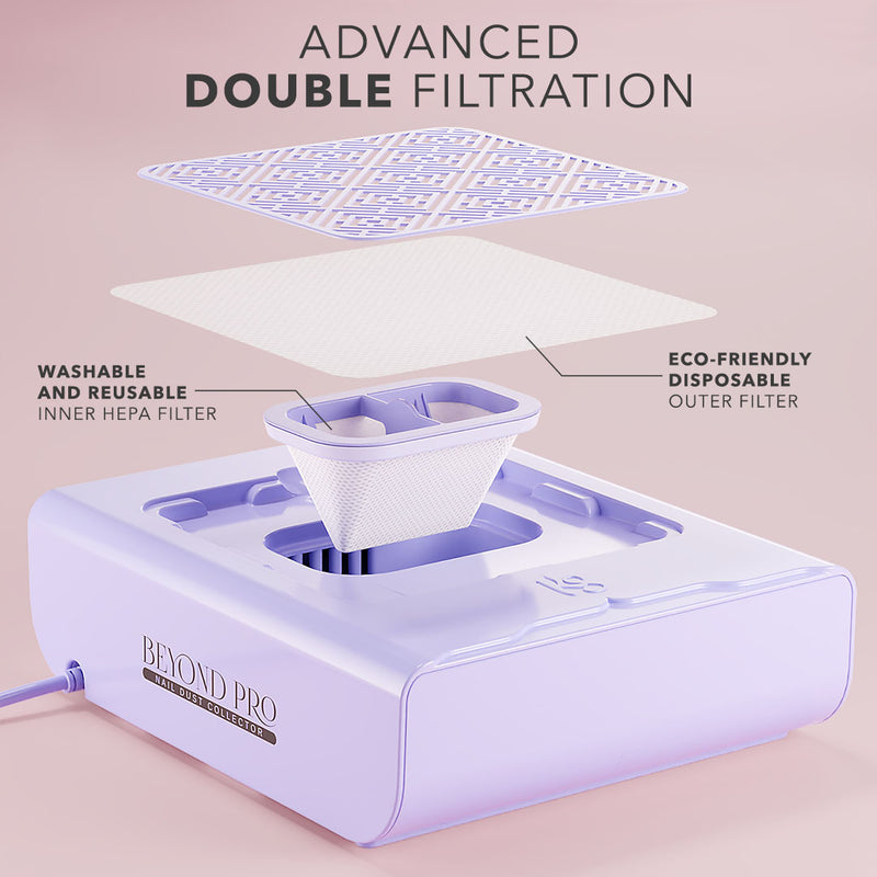 Kiara Sky Beyond Pro Nail Dust Collector in white with 170W motor and HEPA filters.