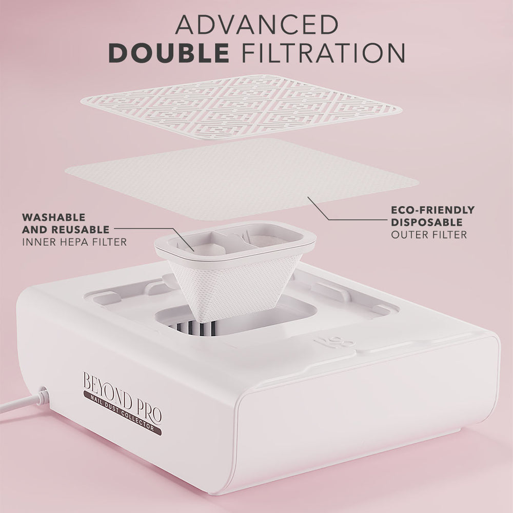 Kiara Sky Beyond Pro Nail Dust Collector in white with 170W motor and HEPA filters.