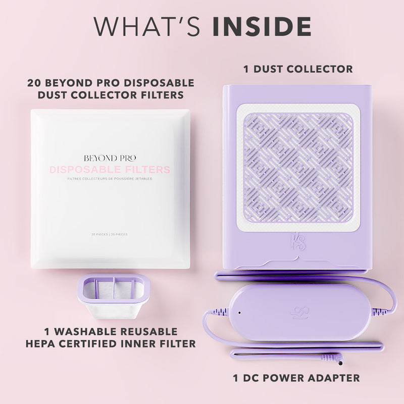 Kiara Sky Beyond Pro Nail Dust Collector in white with 170W motor and HEPA filters.