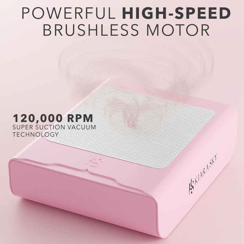 Kiara Sky Beyond Pro Nail Dust Collector in white with 170W motor and HEPA filters.