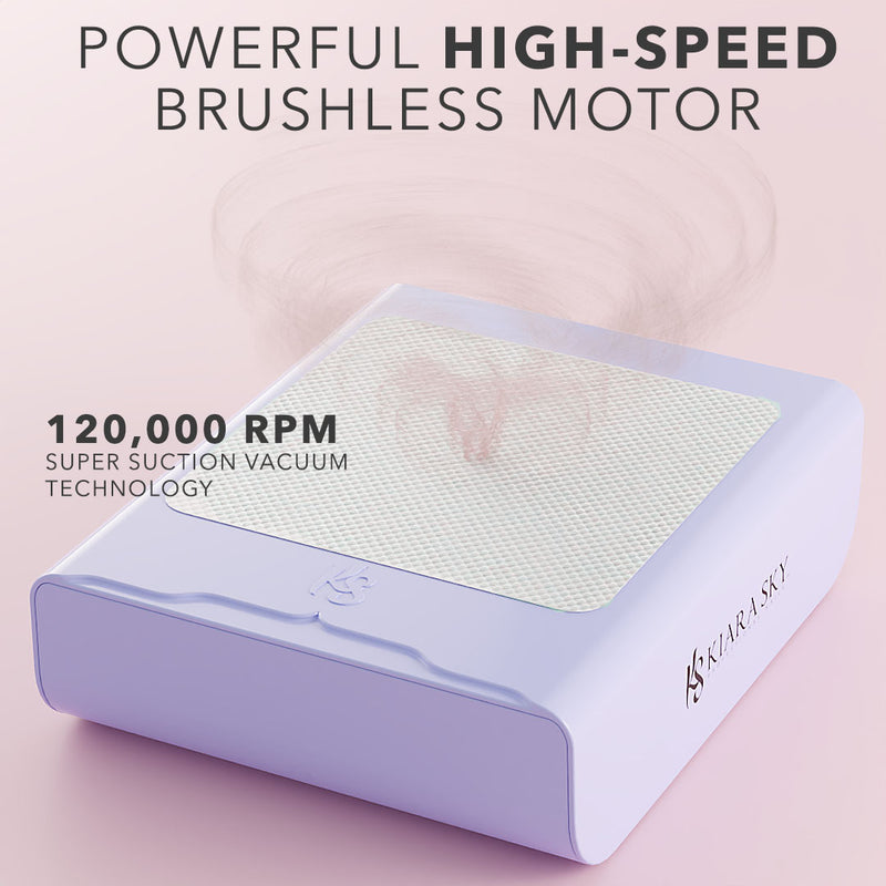Kiara Sky Beyond Pro Nail Dust Collector in white with 170W motor and HEPA filters.
