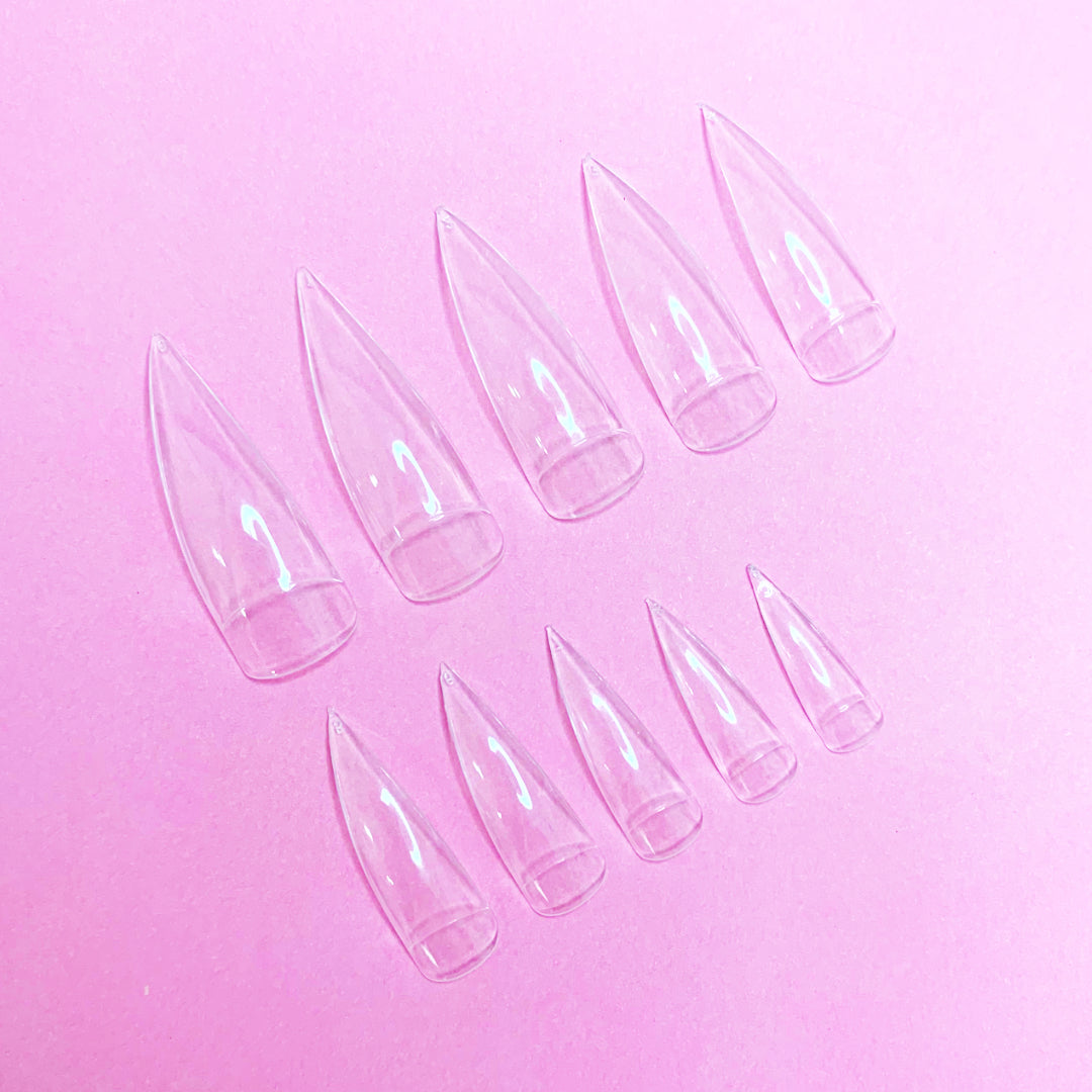 Stiletto Nail Tips - Clear