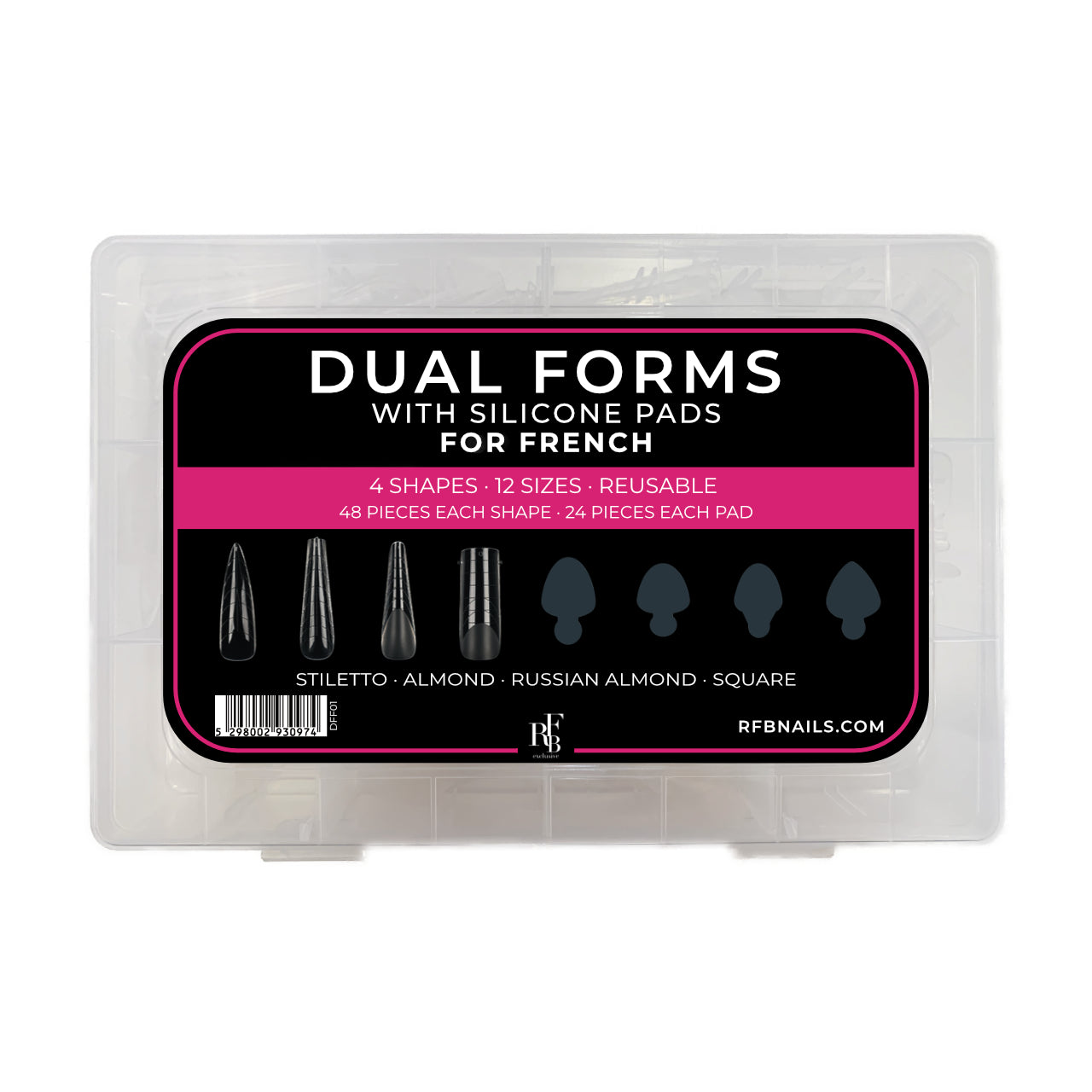 Dual Forms with Silicone Pads for French + Acryl Gel & Builder Jelly Gel