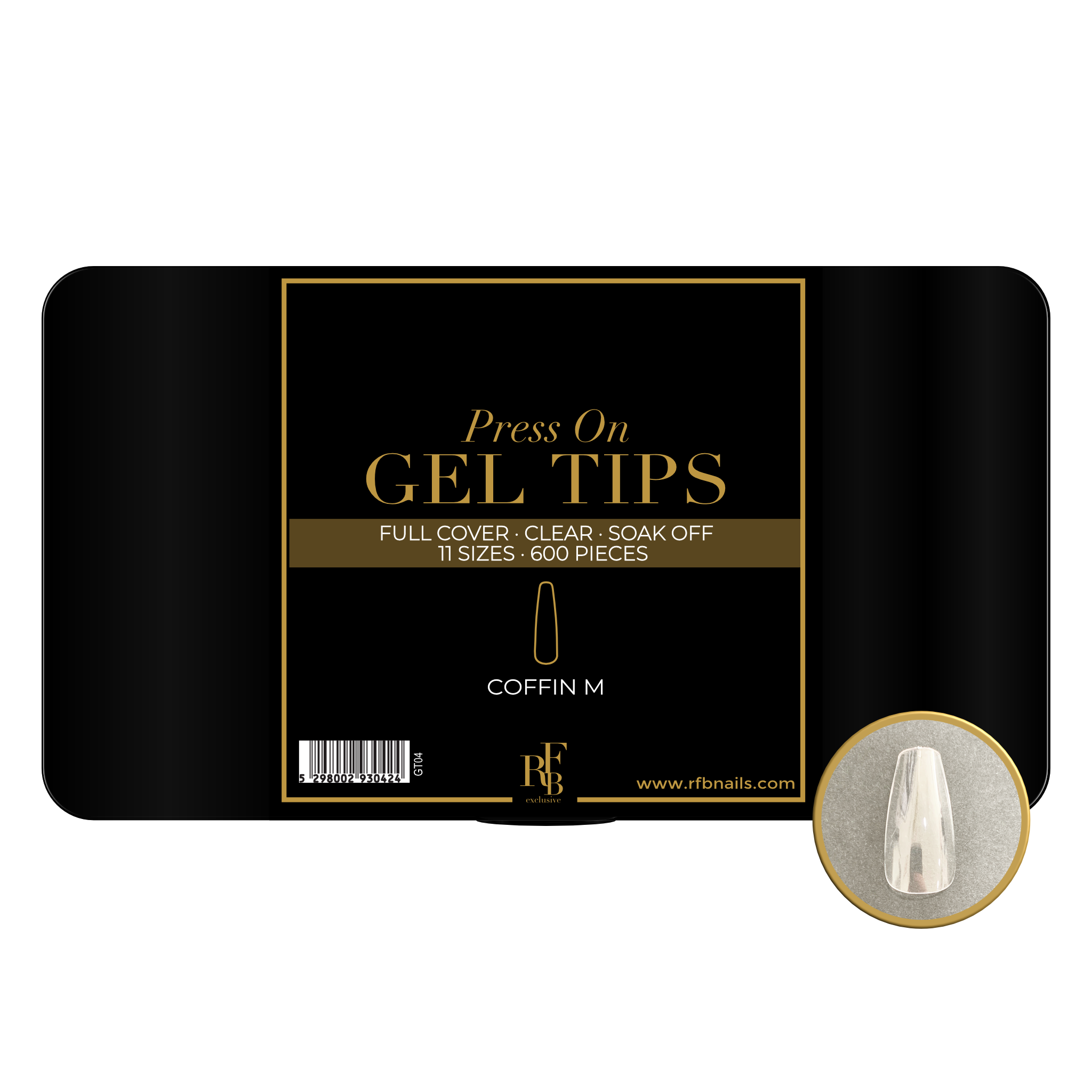 Gel Tips Coffin Medium · 600pcs