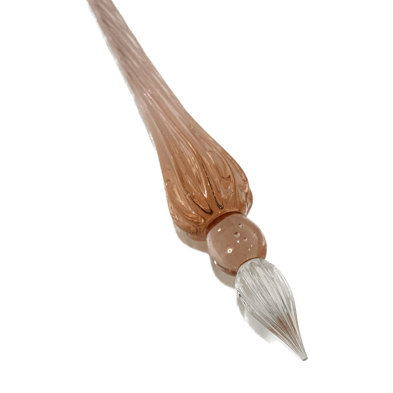 Crystal Glass Feather Brush - Rose