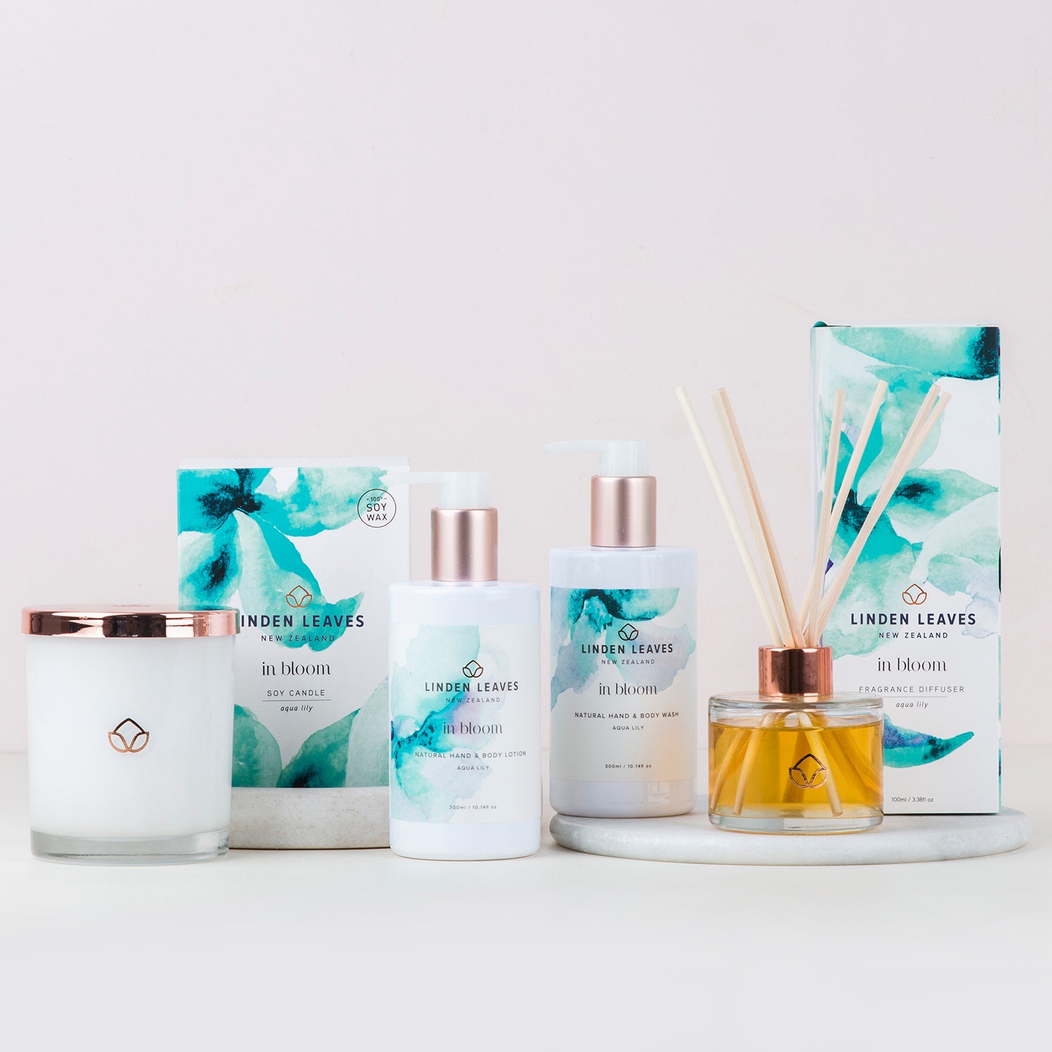 Aqua Lily Soy Wax Candle, Hand & Body Lotion and Wash, Diffuser